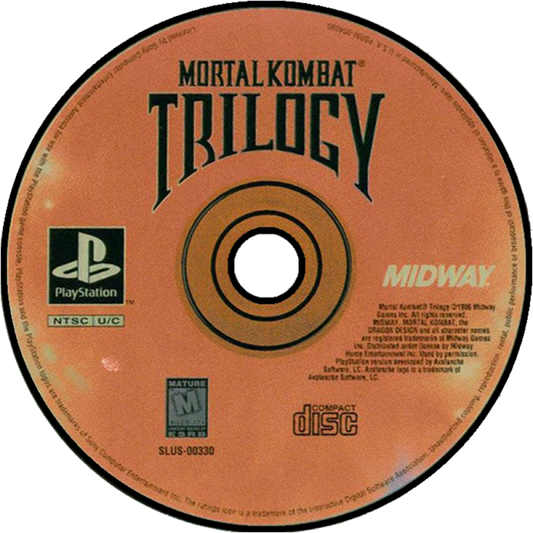 Mortal Kombat Trilogy PlayStation PS1 for fighting video game fans featuring classic Mortal Kombat characters brutal martial arts combat iconic fatalities special moves tournament battles multiple game modes intense one on one fights arcade action and classic Midway fighting gameplay collectible gaming appeal disc