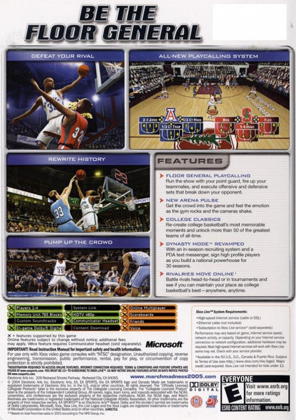 NCAA March Madness – Xbox (XBOX) Back Cover Box Art for this Xbox Video Game