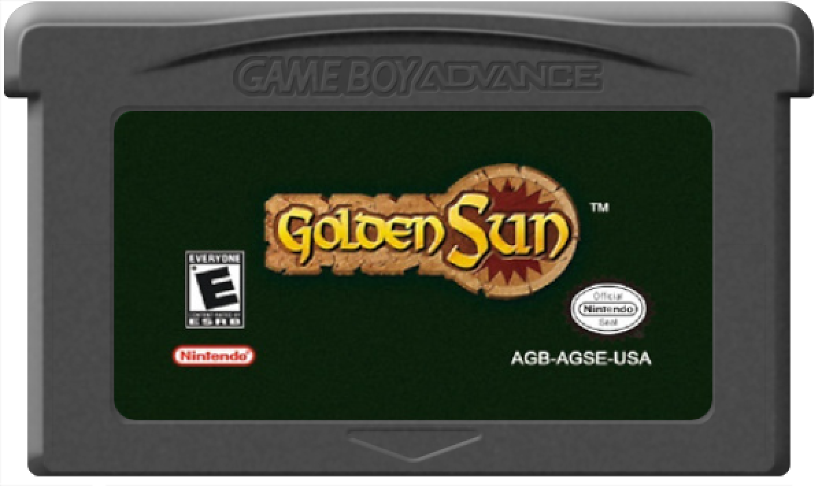Golden Sun [CIB] for Game Boy Advance (GBA) featuring a classic turn-based RPG where you wield elemental Psynergy to solve puzzles and battle across a richly detailed world; customize your party with Djinn summons and uncover an epic story in this complete-in-box handheld favorite cartridge