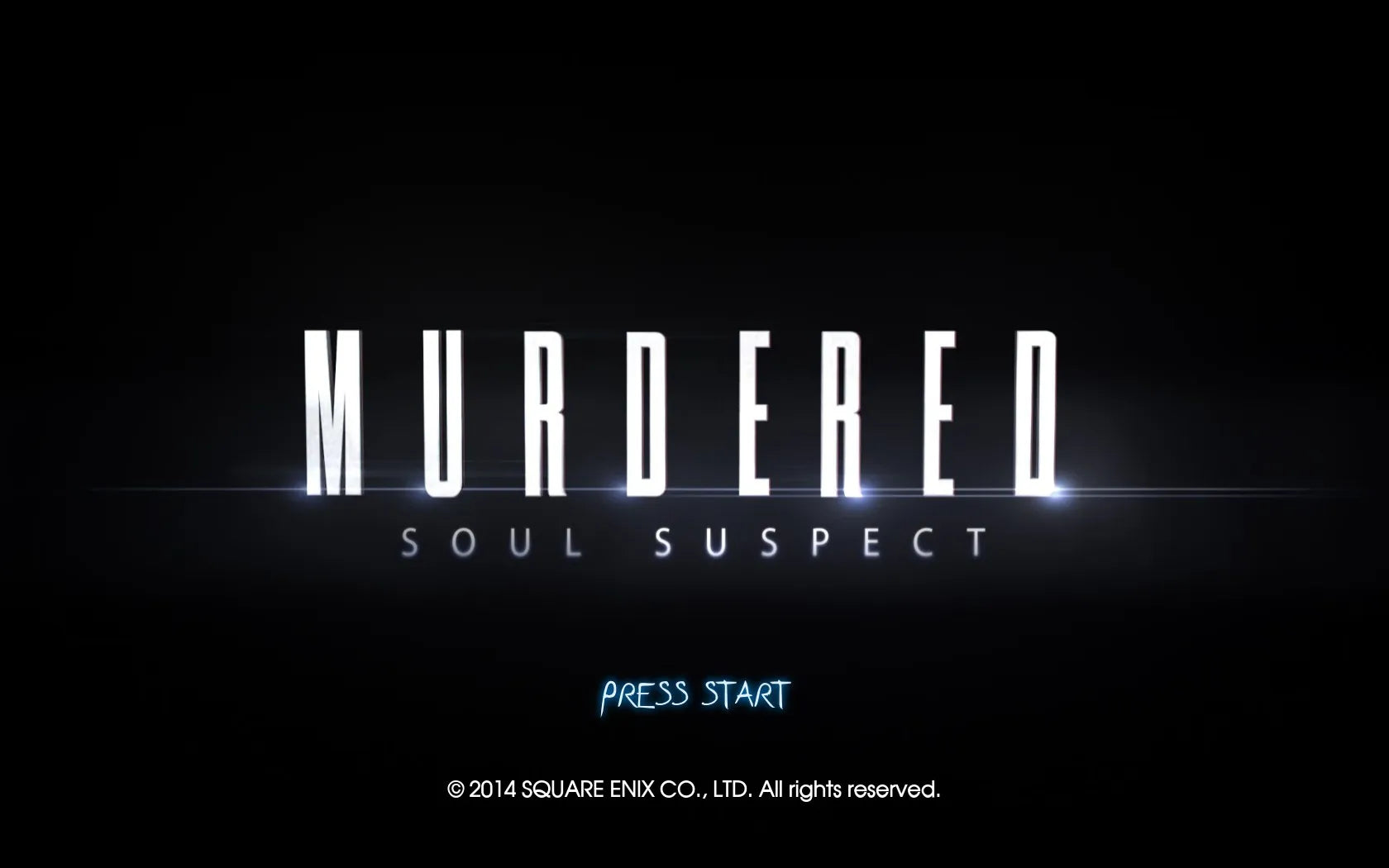 Murdered: Soul Suspect title screen for PlayStation 3 (PS3) video game