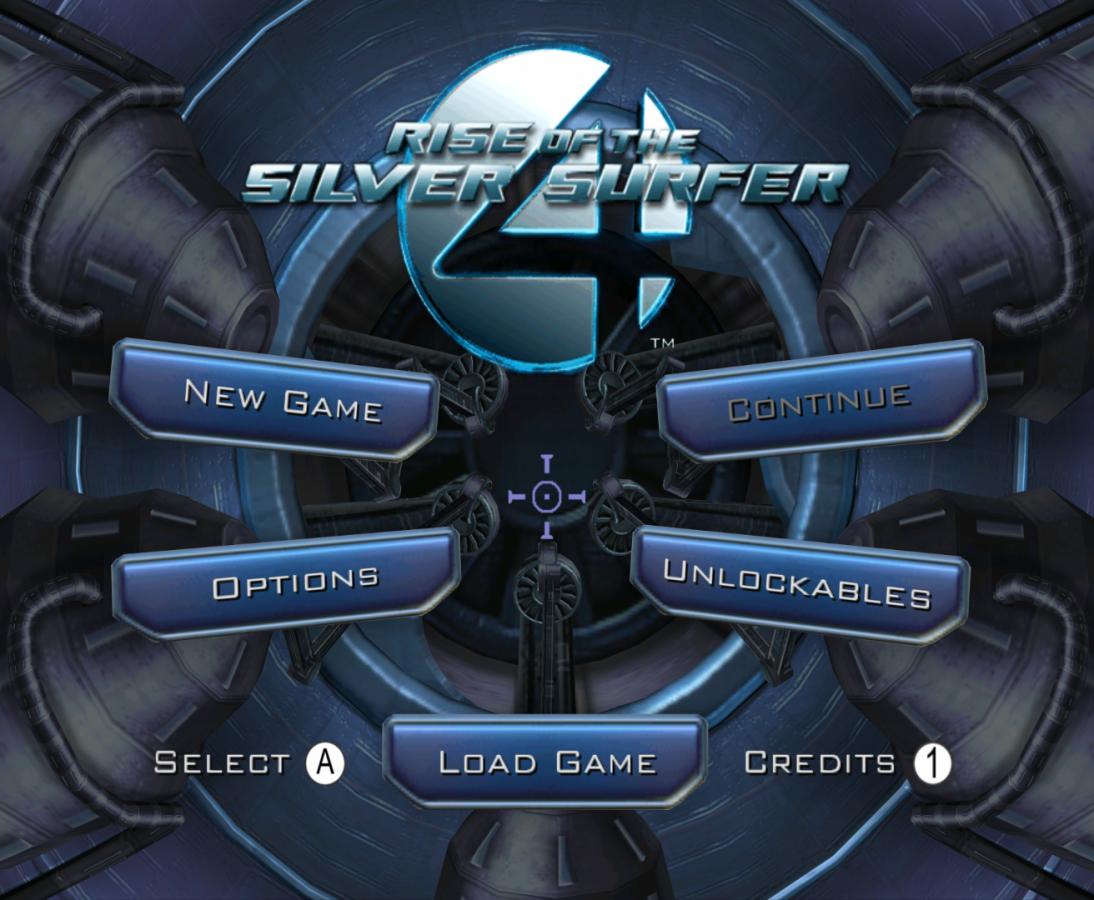 Fantastic Four Rise of the Silver Surfer game select screen for Nintendo Wii (Wii) video game