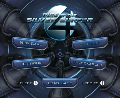 Fantastic Four Rise of the Silver Surfer game select screen for Nintendo Wii (Wii) video game