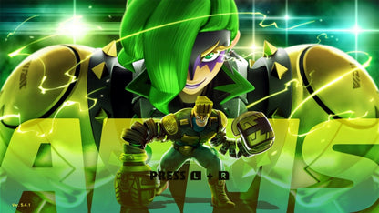 ARMS title screen for Nintendo Switch (NS) video game