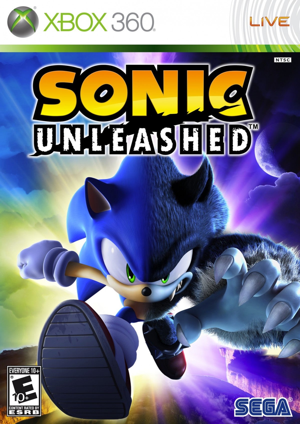 Sonic Unleashed Xbox 360 for retro video game enthusiasts featuring high speed platforming gameplay fast paced action colorful world exploration day and night gameplay mechanics challenging levels iconic Sonic the Hedgehog adventure and collectible gaming appeal front cover 