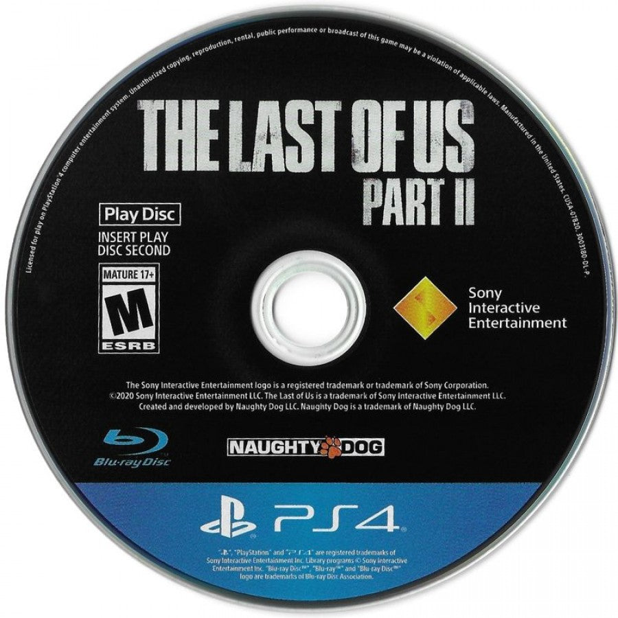 The Last of Us: Part II – PlayStation 4 (PS4) video game play disc, action-adventure survival.