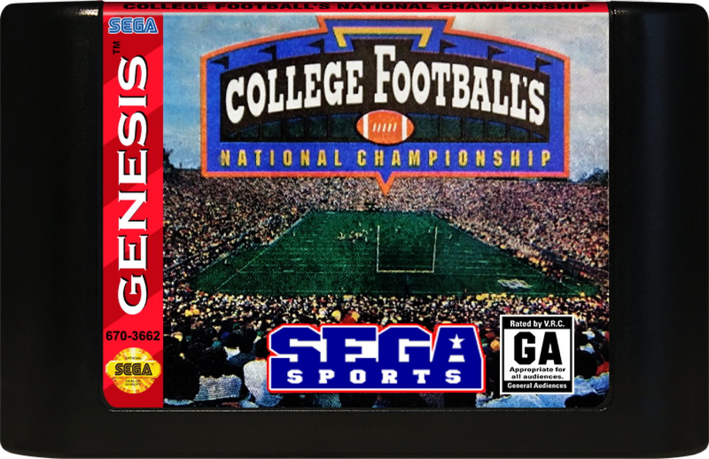 College Football's National Championship cartridge for Sega Genesis (GEN) video game
