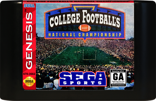 College Football's National Championship cartridge for Sega Genesis (GEN) video game