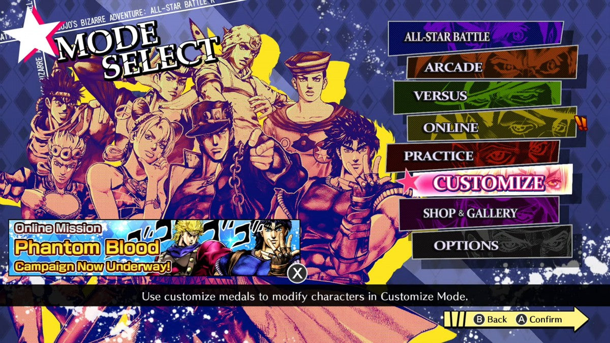 JoJo's Bizarre Adventure All-Star Battle R for Nintendo Switch fighting game featuring characters from across the JoJo series stylized anime battles special moves and versus gameplay