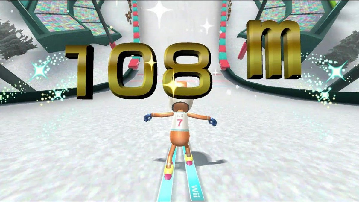 Wii Fit gameplay for Nintendo Wii (Wii) featuring fitness activities with the Wii Balance Board, including yoga, strength training, aerobics, and balance games.