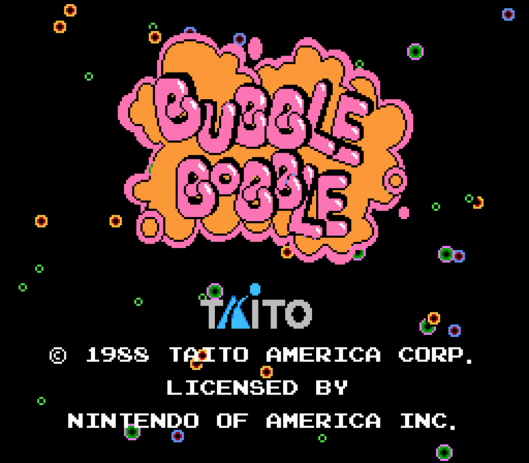 Bubble Bobble Nintendo Entertainment System NES for retro video game enthusiasts featuring classic arcade platforming gameplay bubble trapping mechanics cooperative multiplayer action colorful fantasy stages charming dinosaur characters enemy filled levels and collectible gaming appeal gameplay 