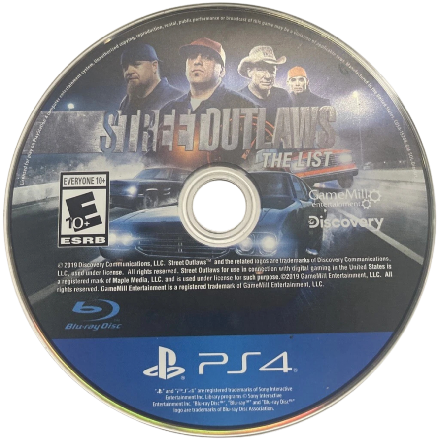 Street Outlaws: The List – PlayStation 4 (PS4) video game disc, racing simulation