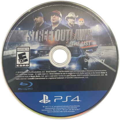 Street Outlaws: The List – PlayStation 4 (PS4) video game disc, racing simulation