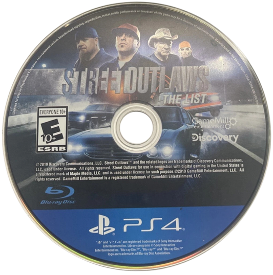 Street Outlaws: The List – PlayStation 4 (PS4) video game disc, racing simulation