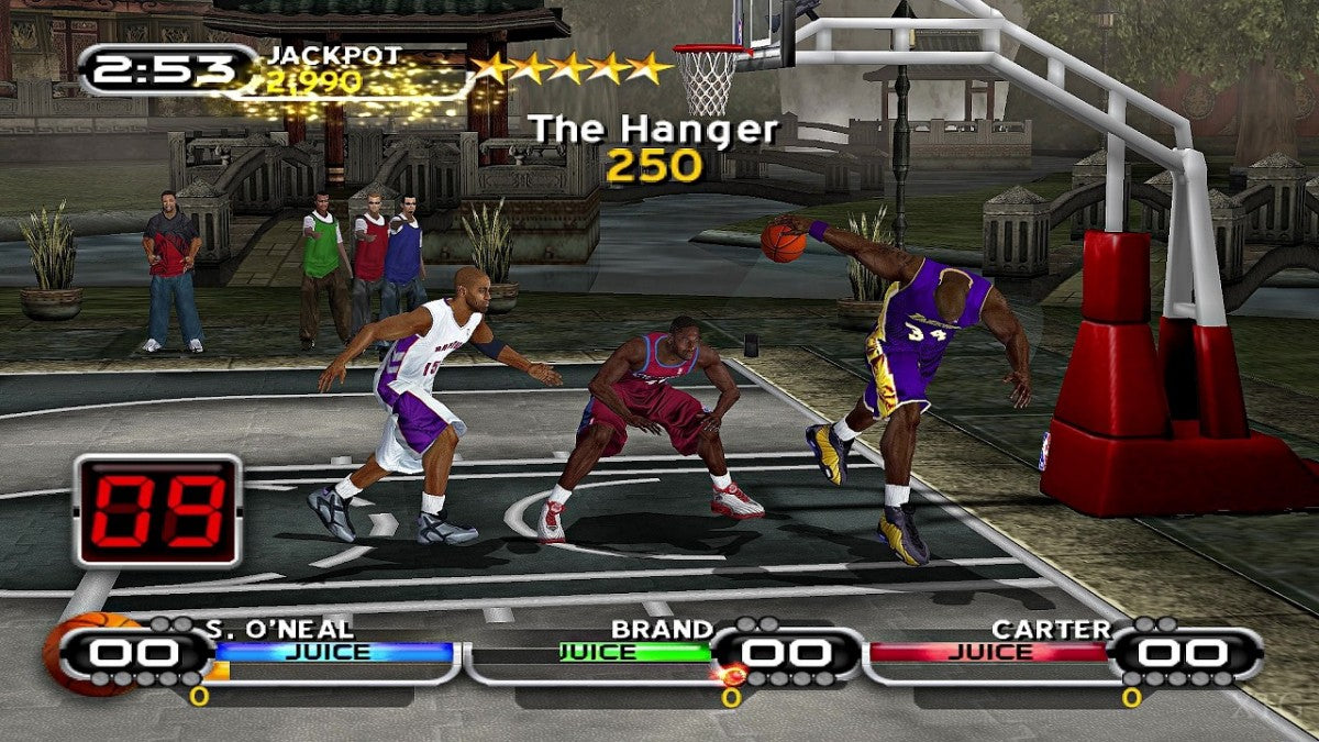 NBA Ballers for Xbox (XBOX) at Gamers INC, featuring high-stakes 1-on-1 streetball action where you can live the life of an NBA superstar and compete for luxury items and bragging rights on the court gameplay screenshot