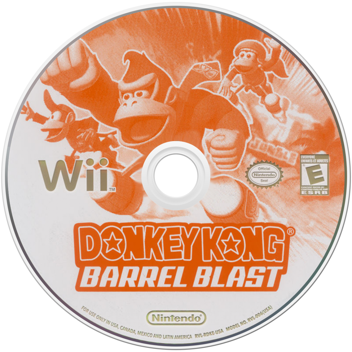 Donkey Kong: Barrel Blast disc cover art for Nintendo Wii (Wii) video game 