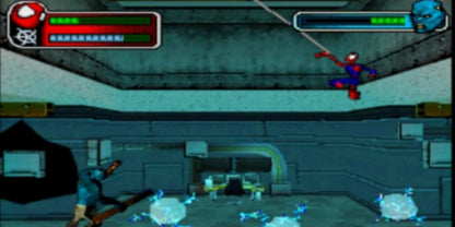 Ultimate Spider-Man Nintendo DS open-world action video game cel-shaded art style comic book adaptation play as both Spider-Man and Venom web-swinging combat missions collectibles Activision handheld exclusive gameplay screenshot