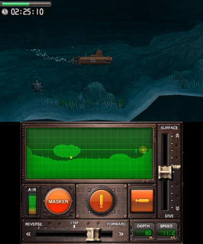 Steel Diver gameplay for Nintendo 3DS (3DS) submarine simulation video game