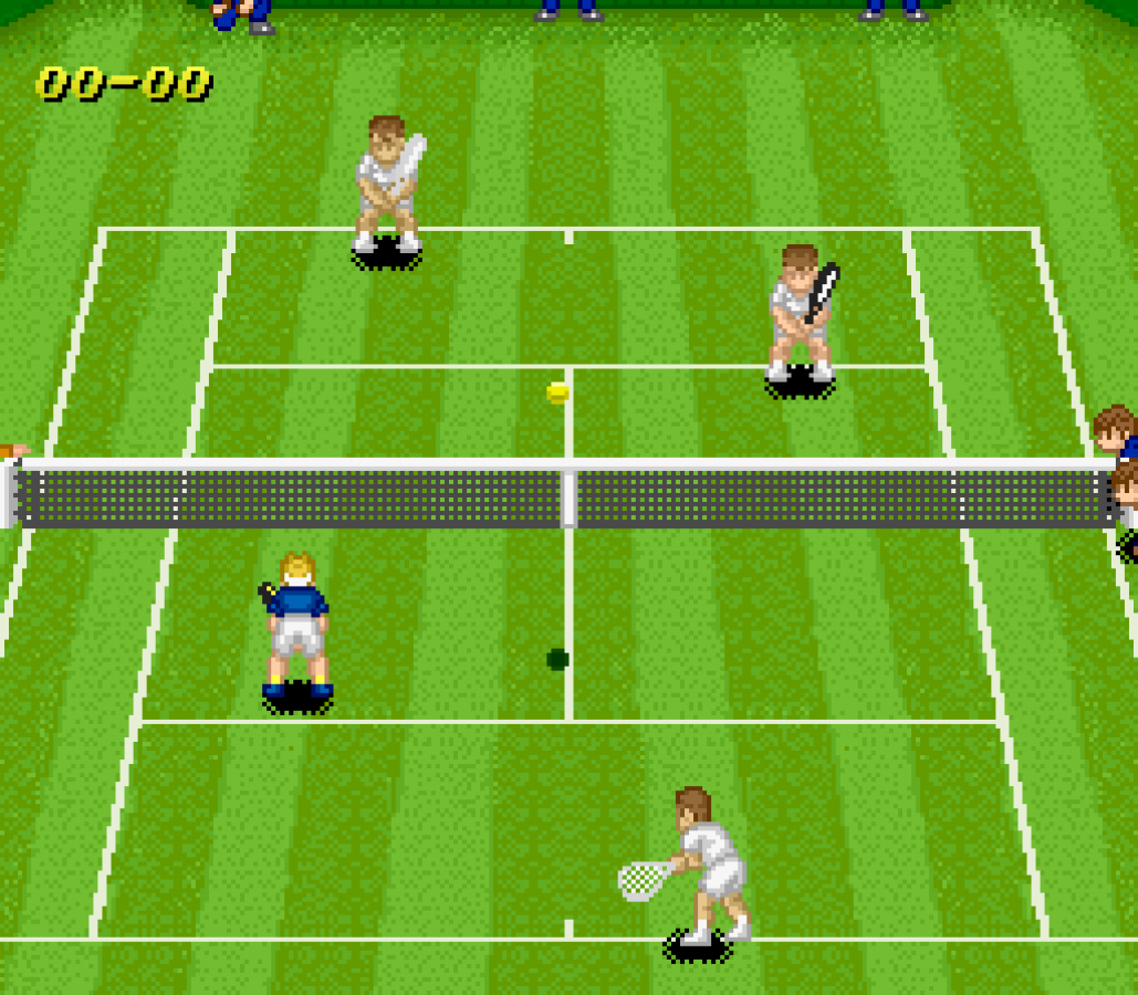 Super Tennis – Super Nintendo Entertainment System (SNES) gameplay for retro tennis video game