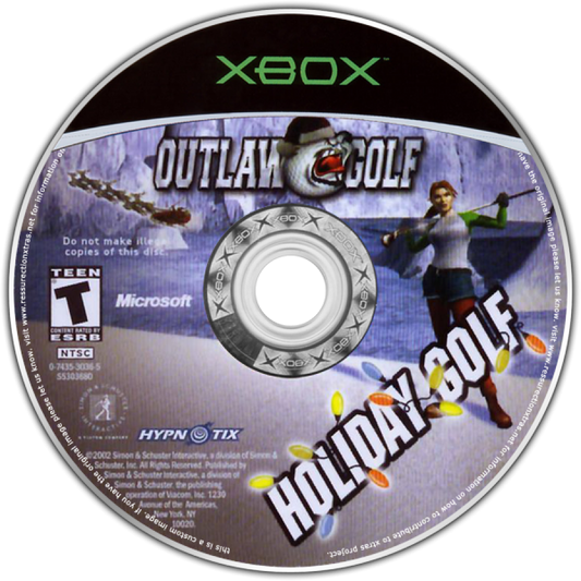 Outlaw Golf Holiday Golf for Xbox (Xbox), disc, sports golf video game.