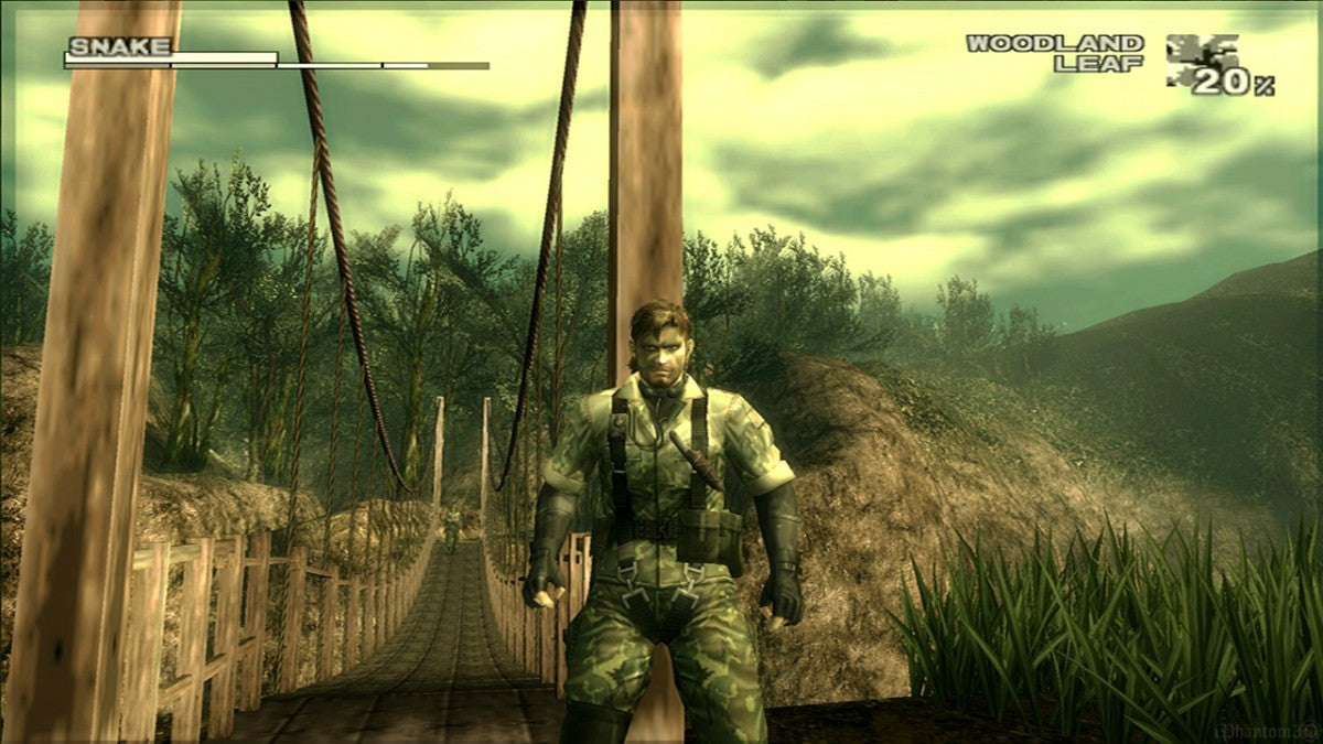 Metal Gear Solid 3 Subsistence PS2 Sony PlayStation 2 stealth action game tactical espionage gameplay Hideo Kojima Snake Eater enhanced edition online multiplayer bonus content improved camera jungle survival stealth missions cinematic story retro gaming PlayStation 2 software video game title gameplay