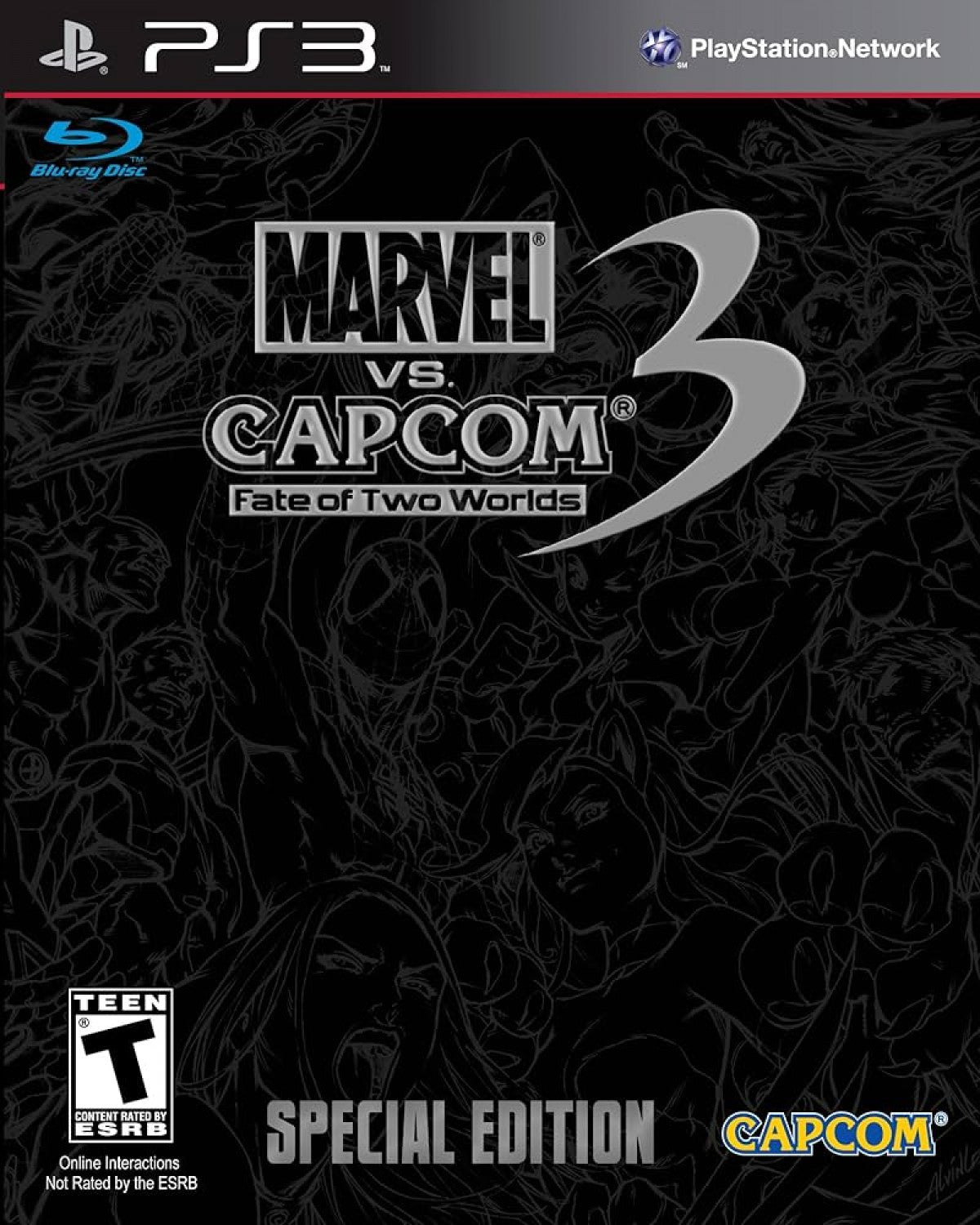 Marvel vs. Capcom 3: Fate of Two Worlds Special Edition for Xbox 360 with crossover fighting action and collectible edition content front cover