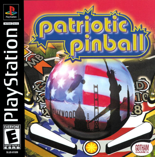 Patriotic Pinball PlayStation 1 PS1 video game, pinball simulation, themed arcade-style tables, classic console title front cover