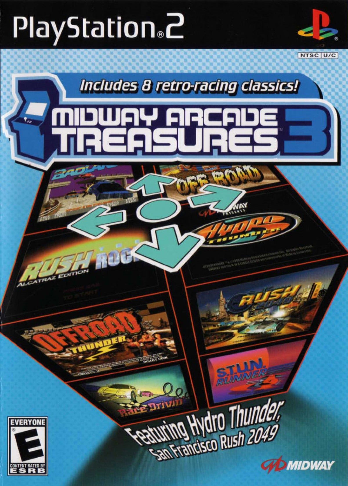 Midway Arcade Treasures 3 retro PlayStation 2 video game Midway Arcade Treasures racing arcade compilation classic multiplayer retro gameplay console title PlayStation 2 release cover art