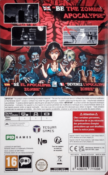 Zombie Night Terror Nintendo Switch (NS) back cover art for retro pixel horror strategy game