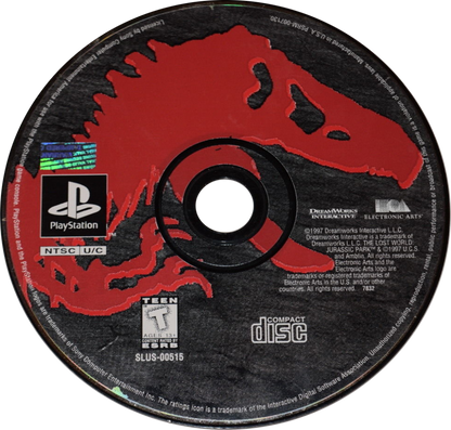 The Lost World: Jurassic Park game for the PlayStation featuring action gameplay set in the Jurassic Park universe with dinosaur encounters multiple playable characters and mission based objectives across island environments inspired by the film series disc 