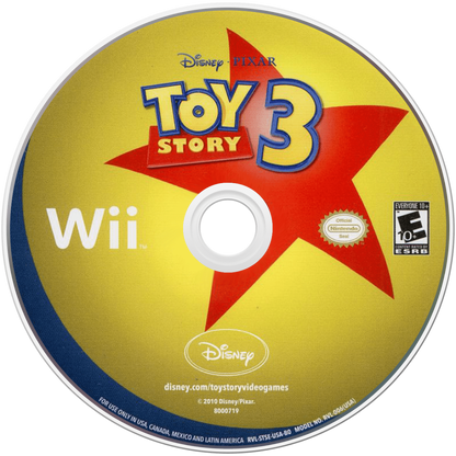 Disney Pixar Toy Story 3: The Video Game disc cover art for Nintendo Wii (Wii) video game