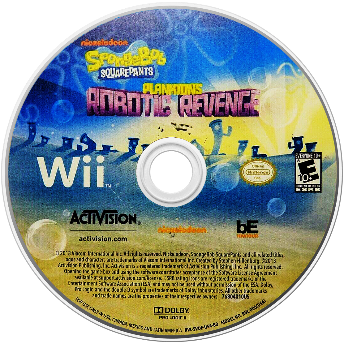 SpongeBob SquarePants Plankton's Robotic Revenge Nintendo Wii for action adventure video game fans featuring SpongeBob and Bikini Bottom characters robotic enemies third person shooting gameplay cooperative multiplayer colorful environments cartoon humor and family friendly adventure collectible gaming appeal disc