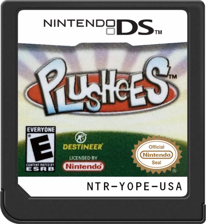 Plushees Nintendo DS video game, virtual plush toy collection and care gameplay, cute casual simulation, handheld console title cartridge