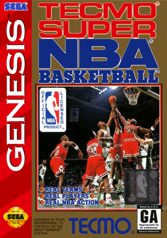Tecmo Super NBA Basketball cover art for Sega Genesis (GEN) video game