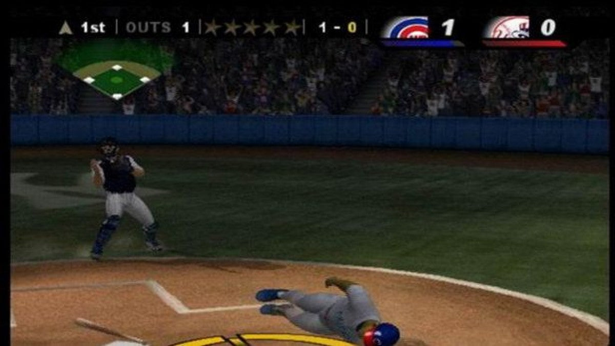 MLB Slugfest: Loaded gameplay for PlayStation 2 (PS2) featuring over‑the‑top arcade baseball action with fiery pitches, hard‑hitting collisions, and exaggerated player moves