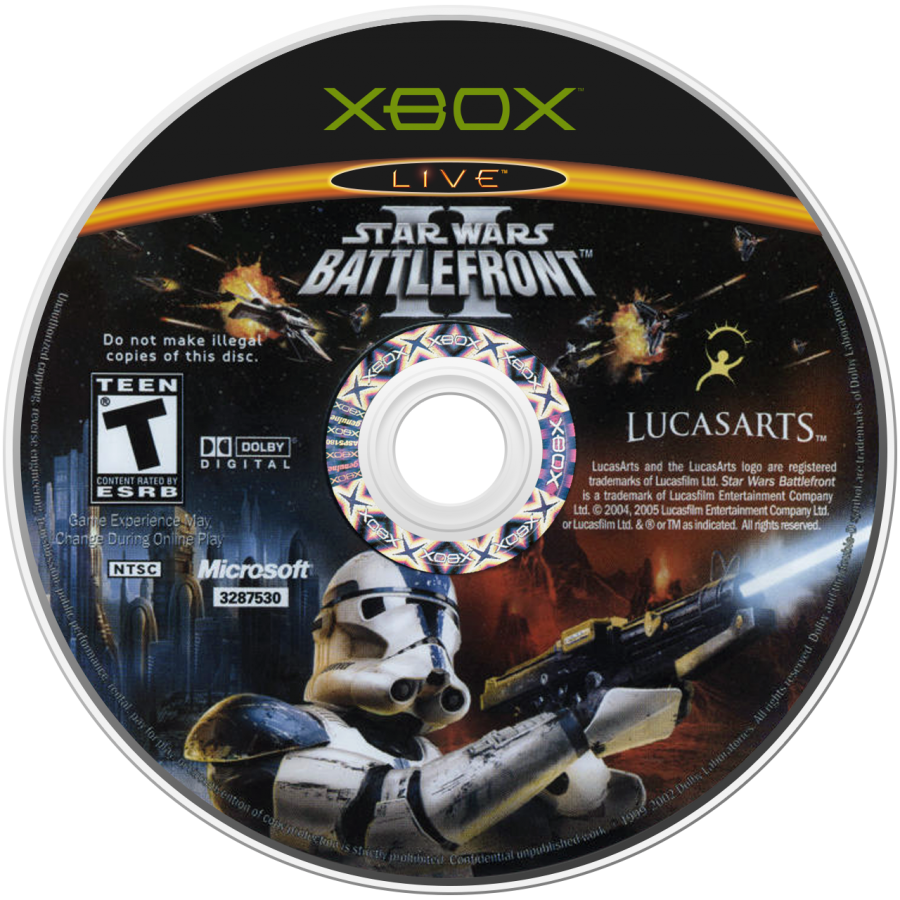 Star Wars Battlefront II Xbox inspired design featuring epic sci fi warfare aesthetic galactic battles iconic heroes and villains infantry combat space dogfights Clone Wars action immersive Star Wars adventure nostalgic multiplayer presentation disc 
