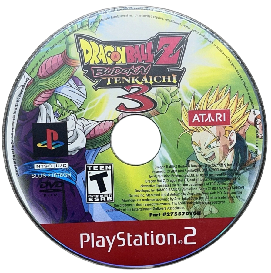 Dragon Ball Z: Budokai Tenkaichi 3 [Greatest Hits] disc for PlayStation 2 (PS2) anime-based 3D arena fighting video game