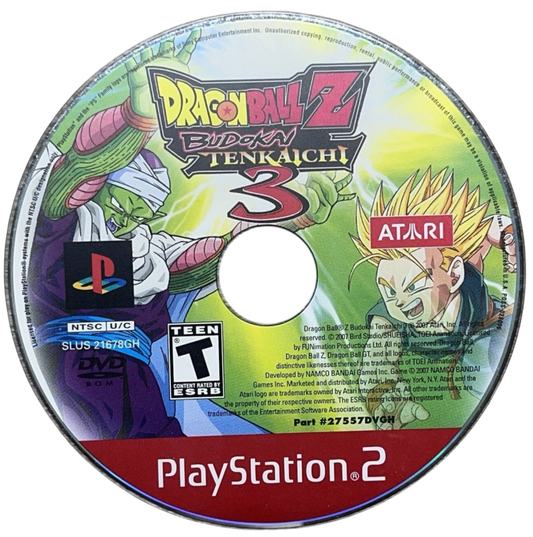 Dragon Ball Z: Budokai Tenkaichi 3 [Greatest Hits] disc for PlayStation 2 (PS2) anime-based 3D arena fighting video game