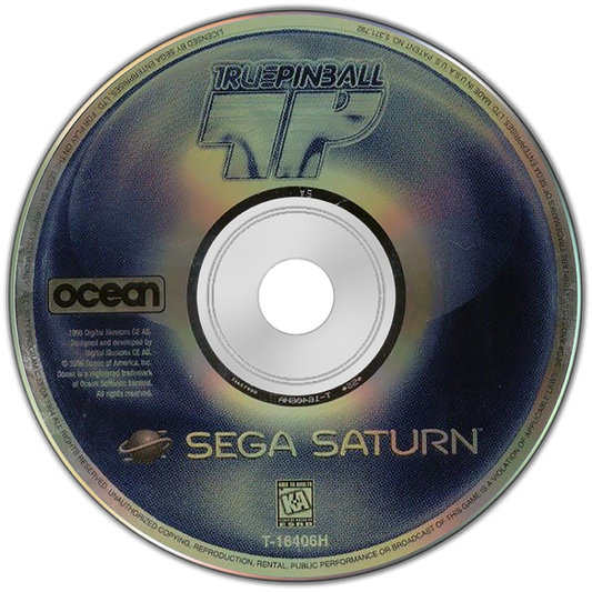 True Pinball disc art for Sega Saturn (SS) video game