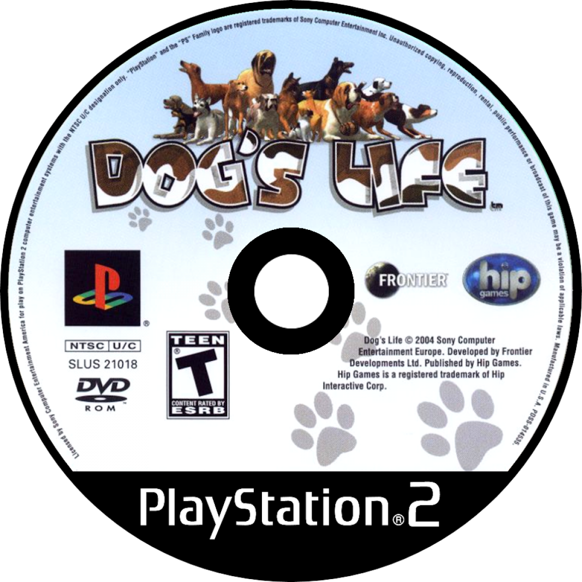 Dog’s Life PlayStation 2 PS2 video game, action adventure platformer, dog-themed exploration and mini-games, classic console title disc