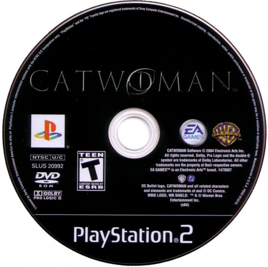 Catwoman for PlayStation 2 with superhero action-adventure and stealth gameplay theme disc
