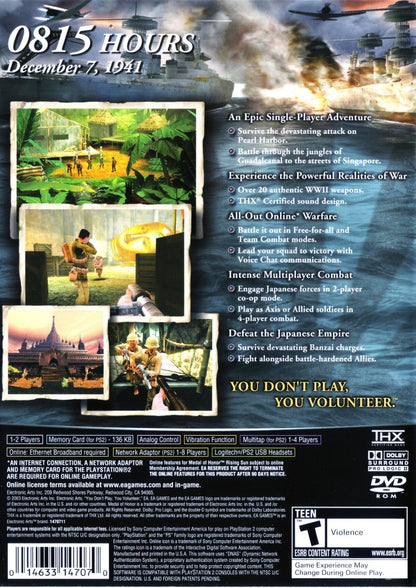 Medal of Honor: Rising Sun [Greatest Hits] back cover art for PlayStation 2 (PS2) video game