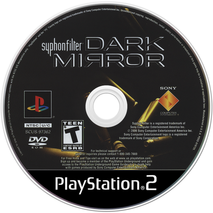 Syphon Filter Dark Mirror PlayStation 2 PS2 for action stealth video game fans featuring tactical espionage gameplay third person shooter combat covert operations stealth missions realistic weapons cinematic storytelling special agent action immersive military adventure collectible gaming appeal game disc