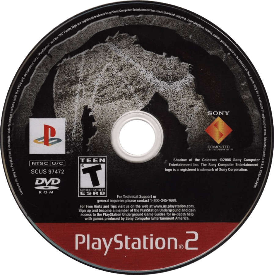 Shadow of the Colossus [Greatest Hits] disc art for Playstation 2 (PS2) video game