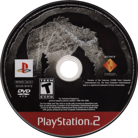 Shadow of the Colossus [Greatest Hits] disc art for Playstation 2 (PS2) video game