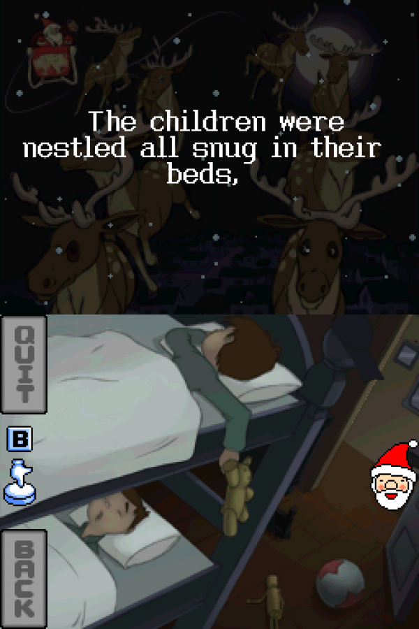 Smart Boy’s Winter Wonderland Nintendo DS video game, educational puzzle gameplay, winter-themed learning activities, handheld console title gameplay screenshot