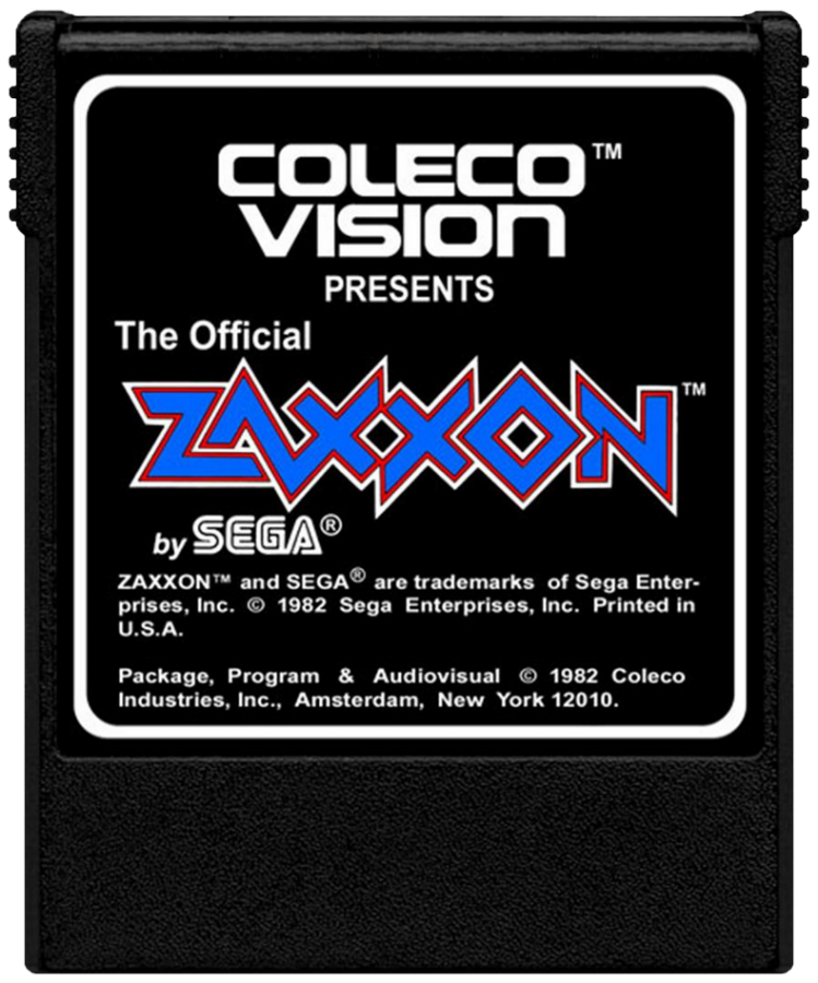 Zaxxon cartridge art for ColecoVision (CV) video game