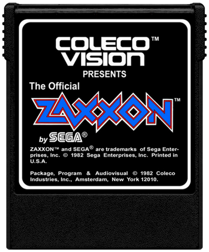 Zaxxon cartridge art for ColecoVision (CV) video game