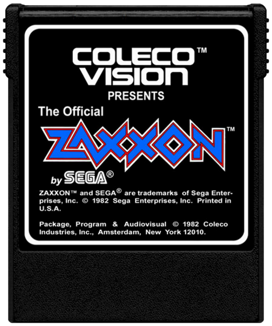 Zaxxon cartridge art for ColecoVision (CV) video game