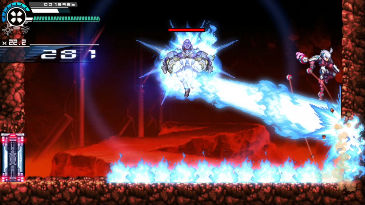 Gunvolt Chronicles: Luminous Avenger iX 2 retro PS4 video game Gunvolt Chronicles Luminous Avenger iX 2 anime action platformer side scrolling combat fast paced futuristic gameplay retro inspired console release gameplay