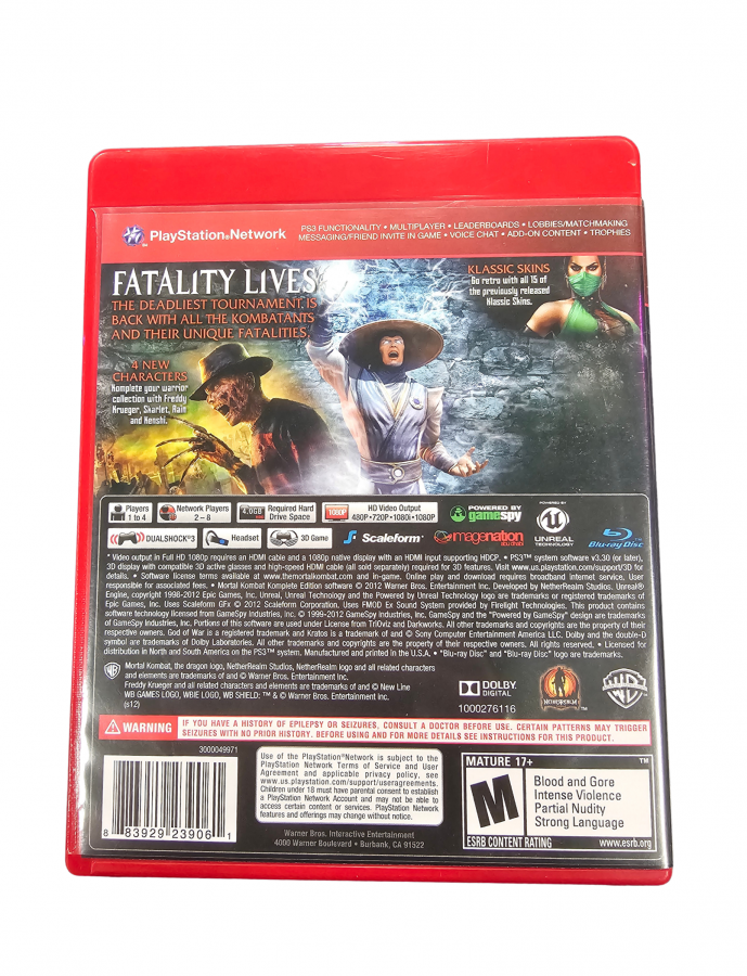 Mortal Kombat Komplete Edition Greatest Hits PlayStation 3 PS3 for fighting video game fans featuring iconic Mortal Kombat characters brutal combat fatalities special moves story mode challenging battles and classic arcade style gameplay collectible retro Sony PlayStation gaming appeal back